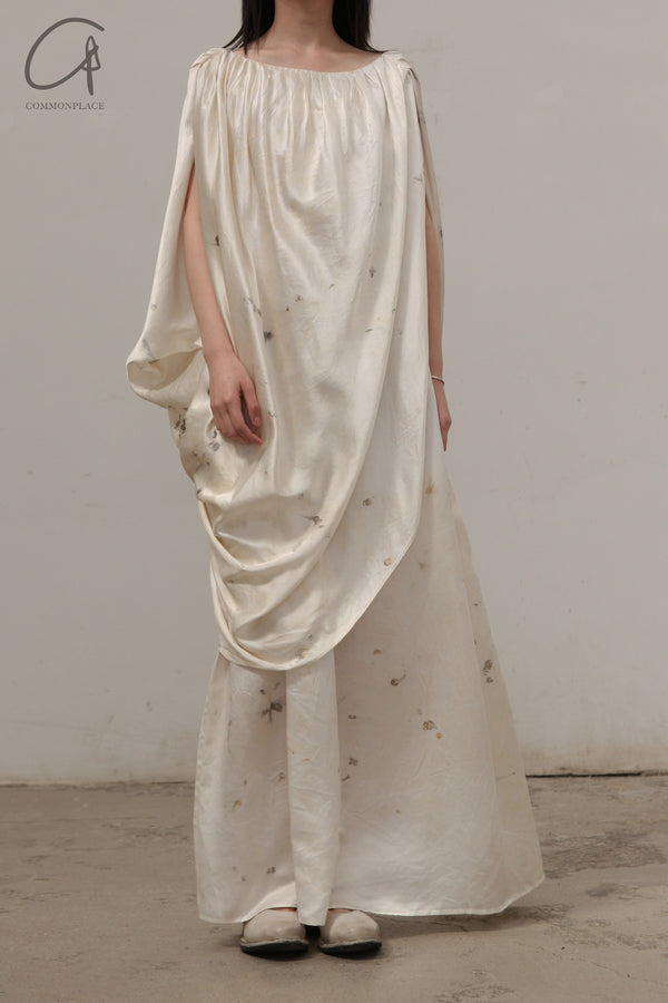 Mutedance Flower Dye Silk Dress Series MD-MD24SS04-HUIBAI hoary PM104